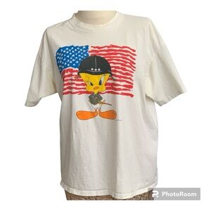 Vintage Patriotic Tweety Bird T-Shirt SzXL